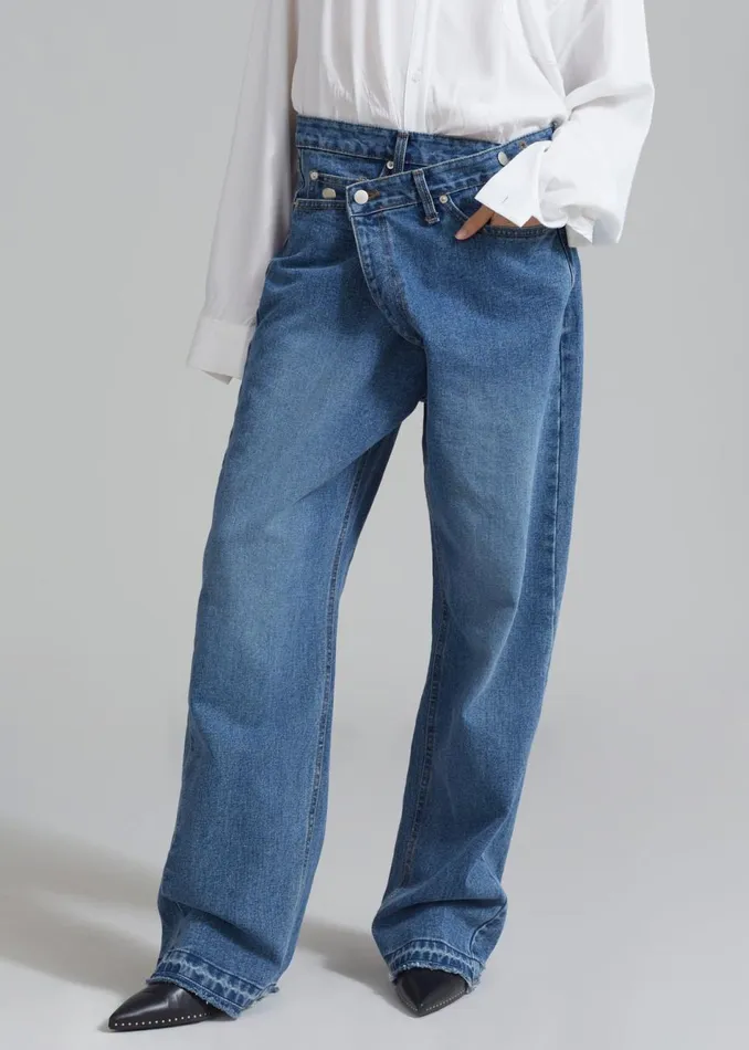 Women The Frankie Shop Bottoms Andrea Denim Pants Medium Wash