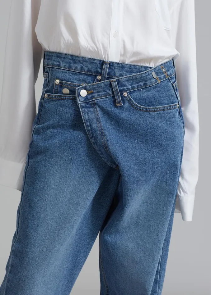 Women The Frankie Shop Bottoms Andrea Denim Pants Medium Wash