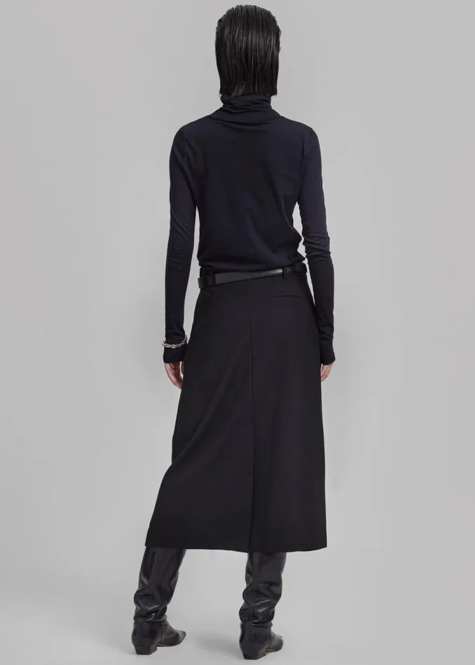 Women The Frankie Shop Bottoms Andy Midi Wrap Skirt Black