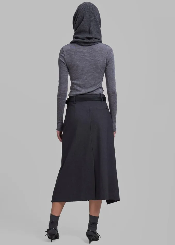 Women The Frankie Shop Bottoms Andy Midi Wrap Skirt Charcoal