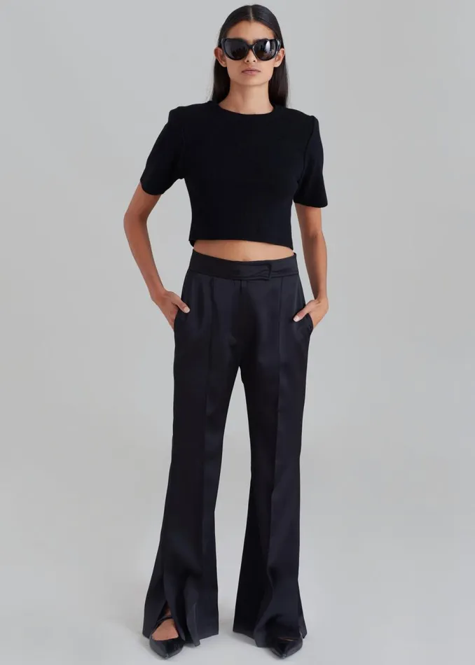 Women The Frankie Shop Bottoms Angelica Flare Pants Black