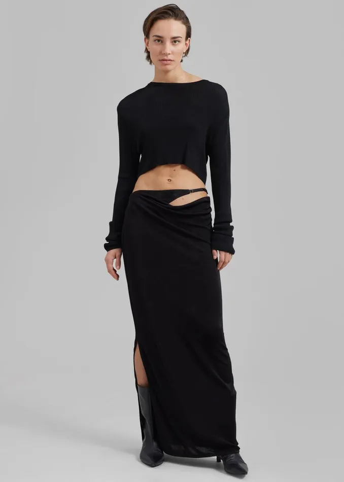Women The Frankie Shop Bottoms Anna October Kerry Maxi Skirt Black