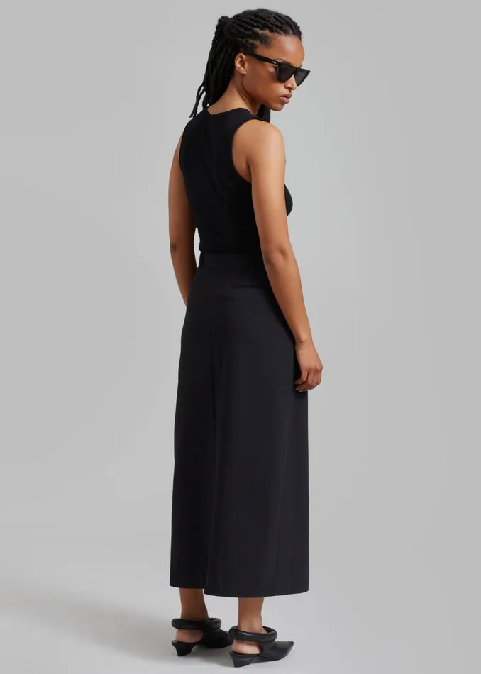 Women The Frankie Shop Bottoms Annabel Asymmetric Midi Skirt Black