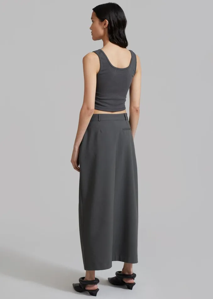 Women The Frankie Shop Bottoms Annabel Asymmetric Midi Skirt Grey