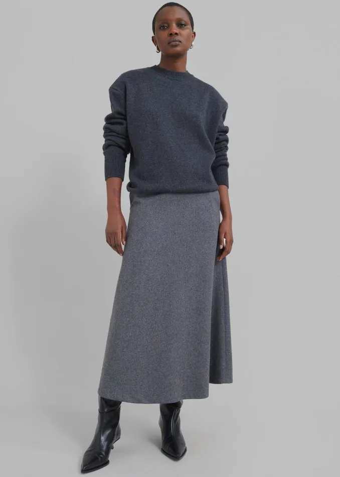Women The Frankie Shop Bottoms Arabella Midi Skirt Grey