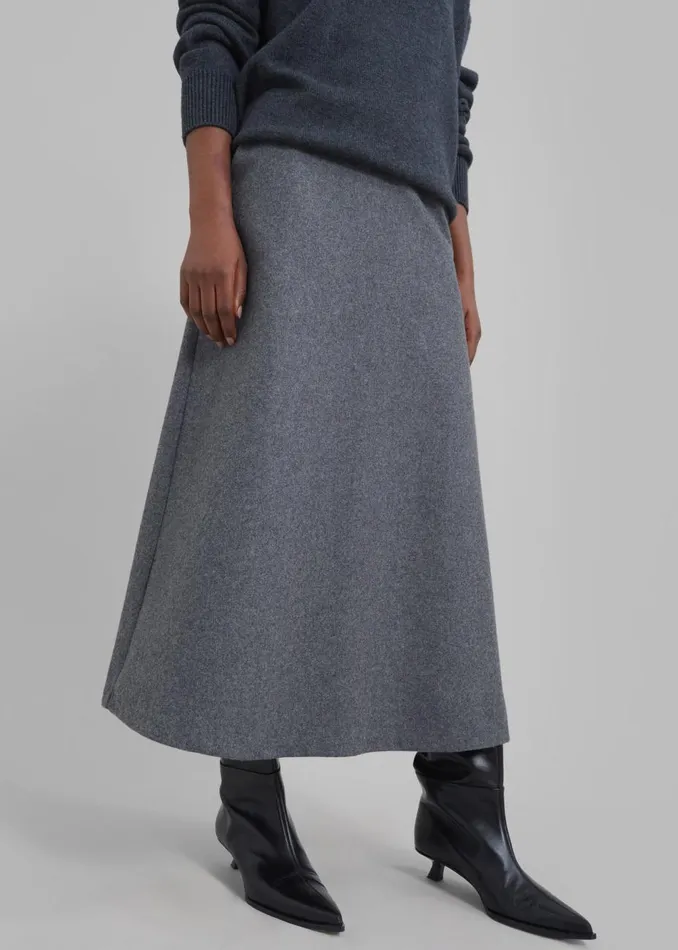 Women The Frankie Shop Bottoms Arabella Midi Skirt Grey
