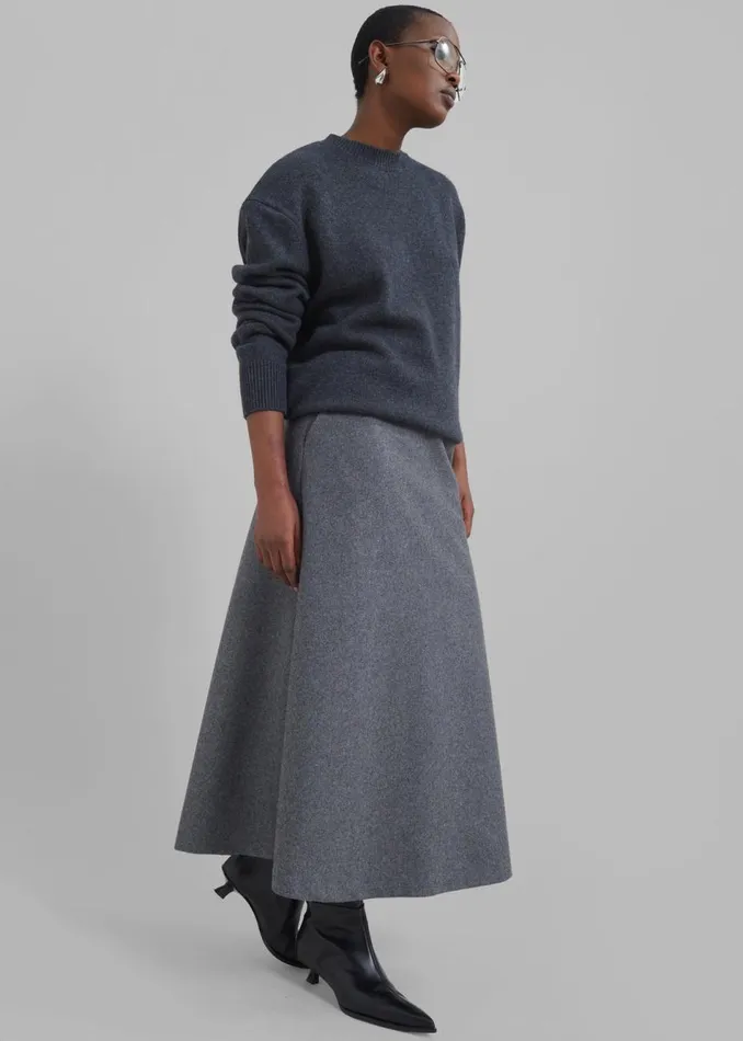 Women The Frankie Shop Bottoms Arabella Midi Skirt Grey