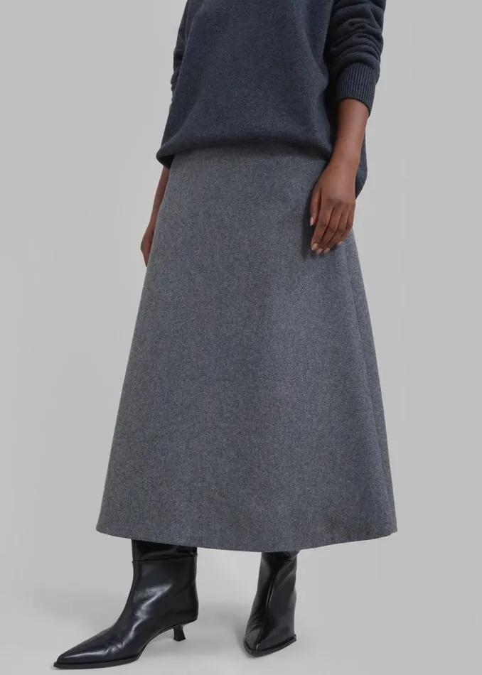 Women The Frankie Shop Bottoms Arabella Midi Skirt Grey