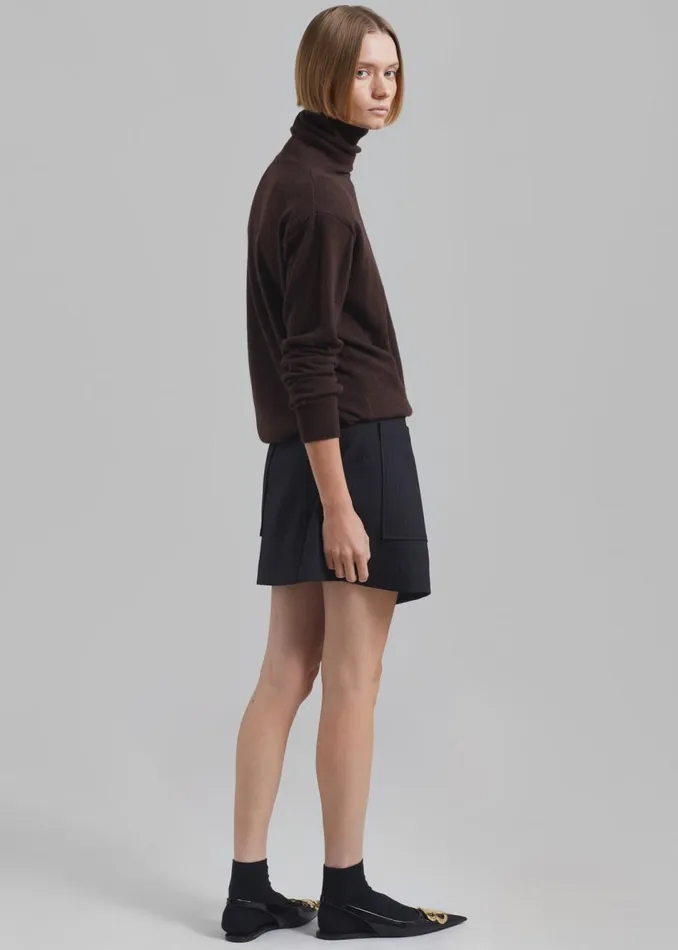 Women The Frankie Shop Bottoms Aris Wrap Mini Skirt Black Pinstripe