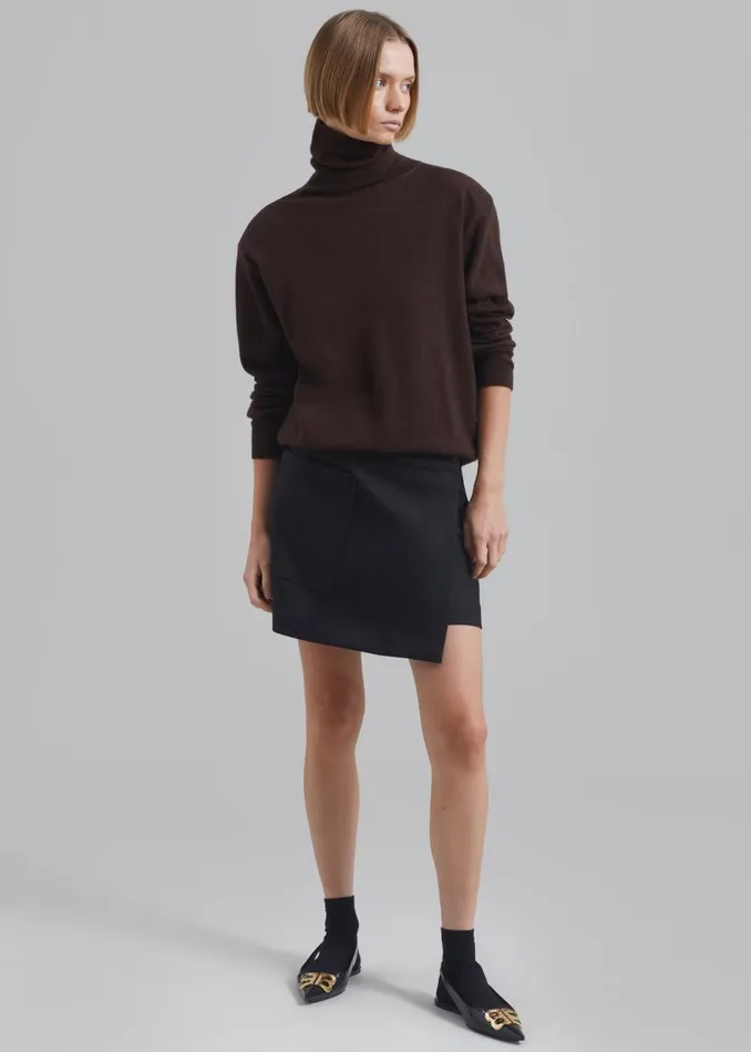 Women The Frankie Shop Bottoms Aris Wrap Mini Skirt Black Pinstripe