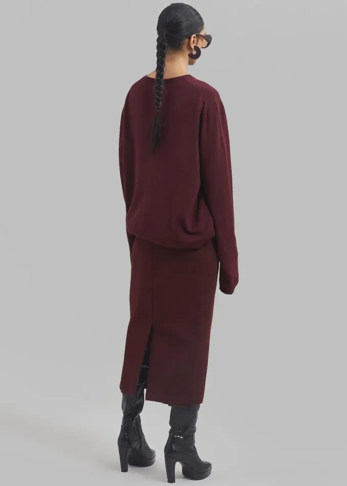 Women The Frankie Shop Bottoms Arley Midi Skirt Burgundy