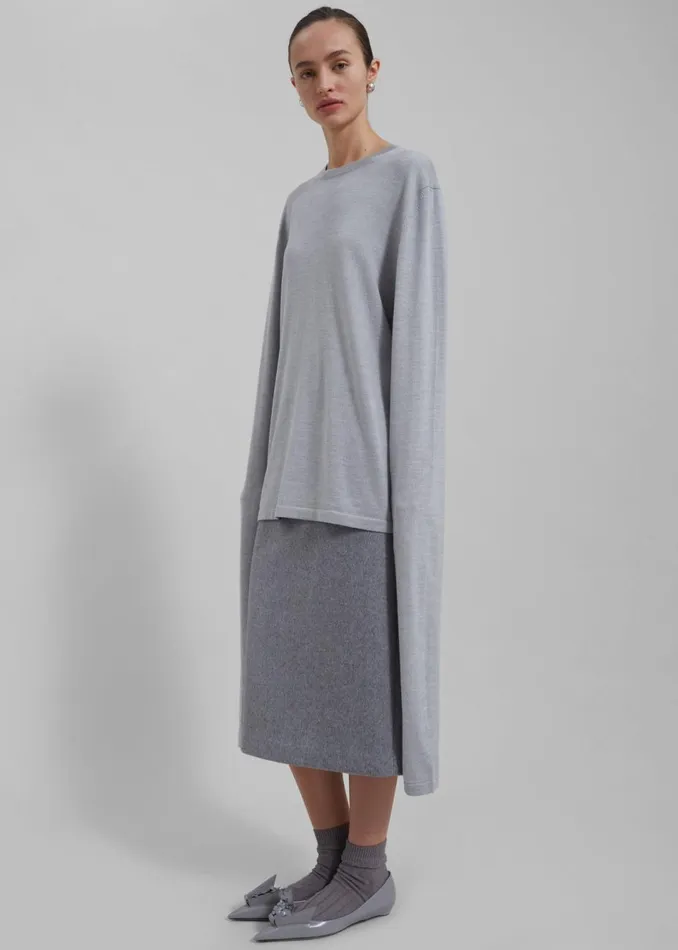Women The Frankie Shop Bottoms Arley Midi Skirt Light Grey