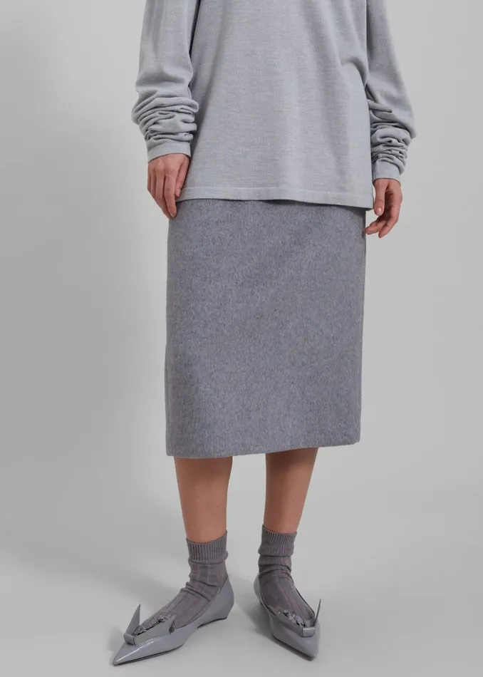 Women The Frankie Shop Bottoms Arley Midi Skirt Light Grey