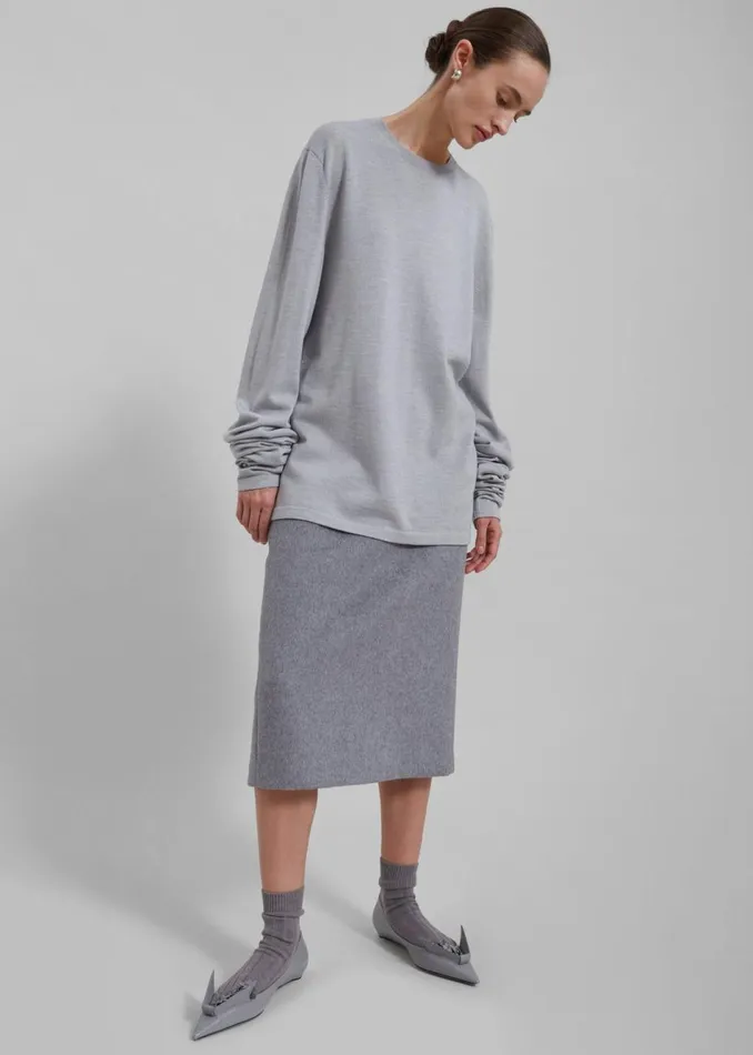 Women The Frankie Shop Bottoms Arley Midi Skirt Light Grey