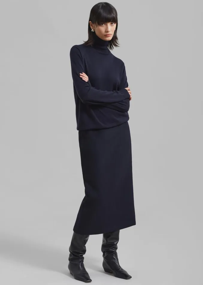 Women The Frankie Shop Bottoms Arley Midi Skirt Navy