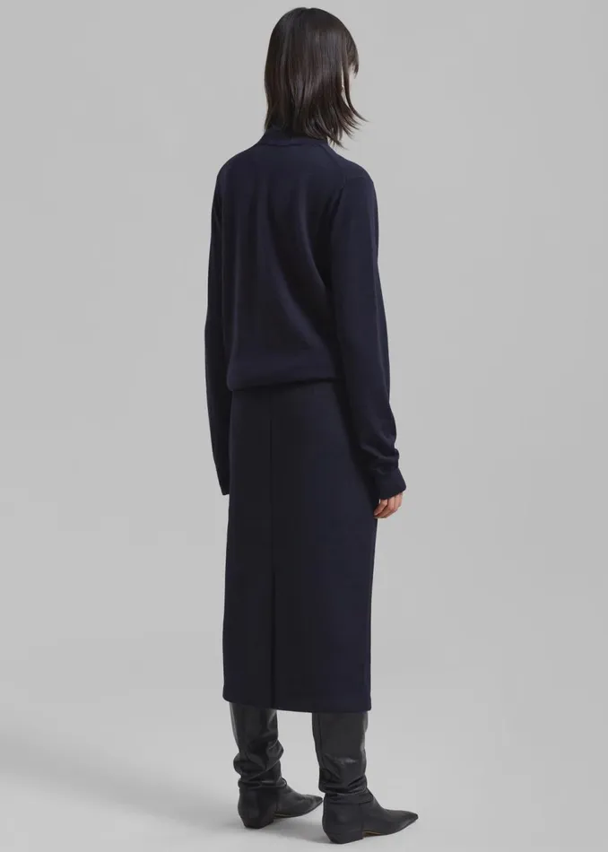 Women The Frankie Shop Bottoms Arley Midi Skirt Navy