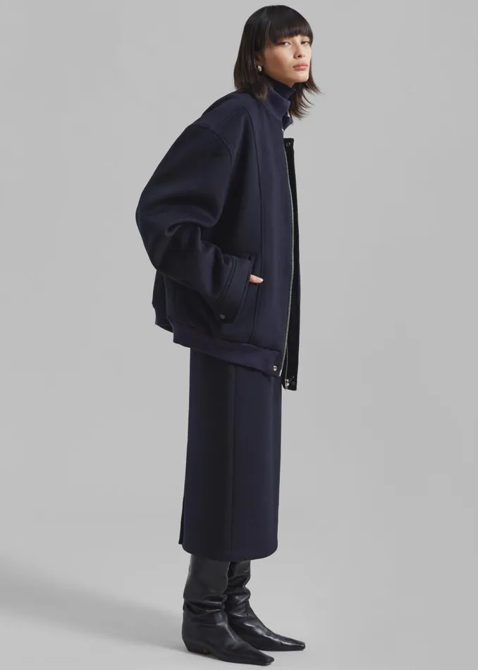 Women The Frankie Shop Bottoms Arley Midi Skirt Navy