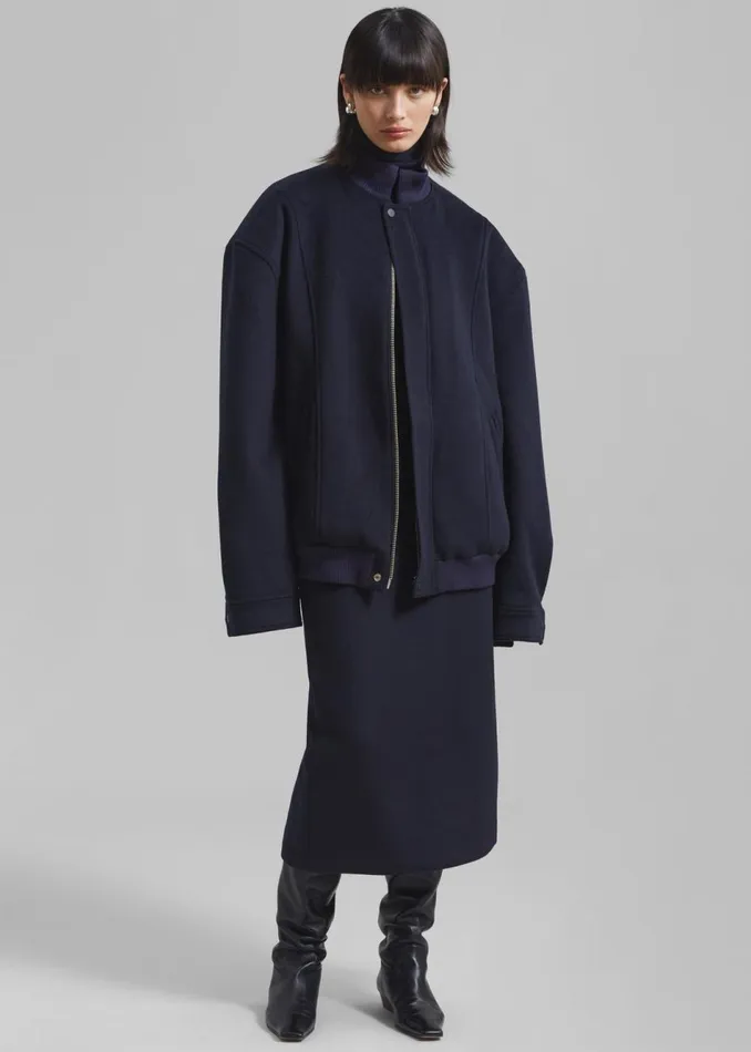 Women The Frankie Shop Bottoms Arley Midi Skirt Navy