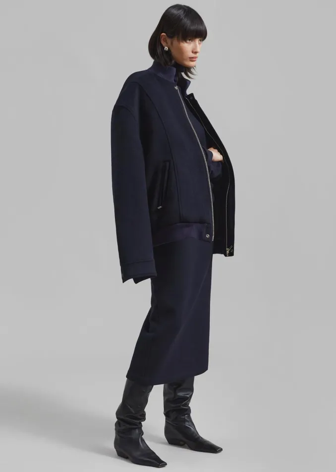 Women The Frankie Shop Bottoms Arley Midi Skirt Navy
