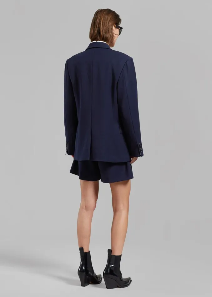 Women The Frankie Shop Bottoms Avalon Belted Shorts Navy