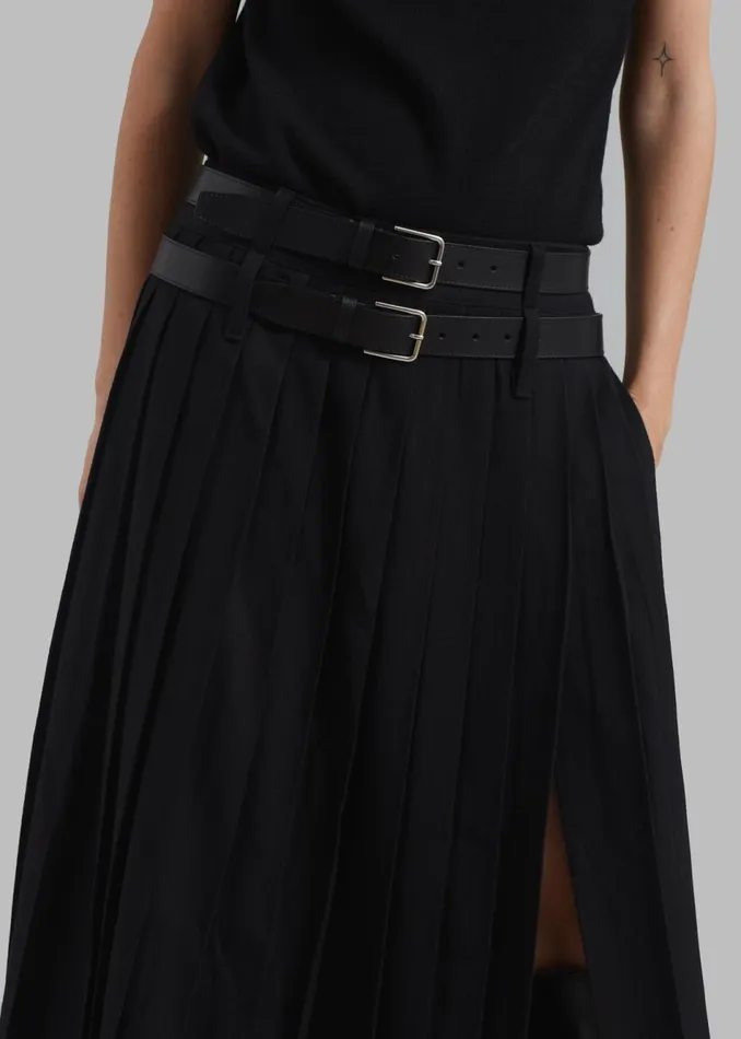Women The Frankie Shop Bottoms Bailey Long Pleated Skirt Black