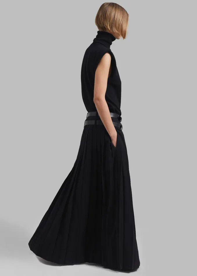 Women The Frankie Shop Bottoms Bailey Long Pleated Skirt Black