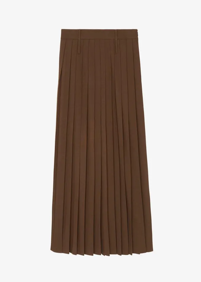 Women The Frankie Shop Bottoms Bailey Long Pleated Skirt Brown