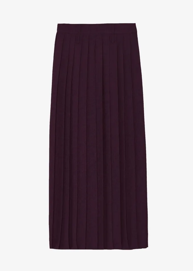 Women The Frankie Shop Bottoms Bailey Long Pleated Skirt Burgundy
