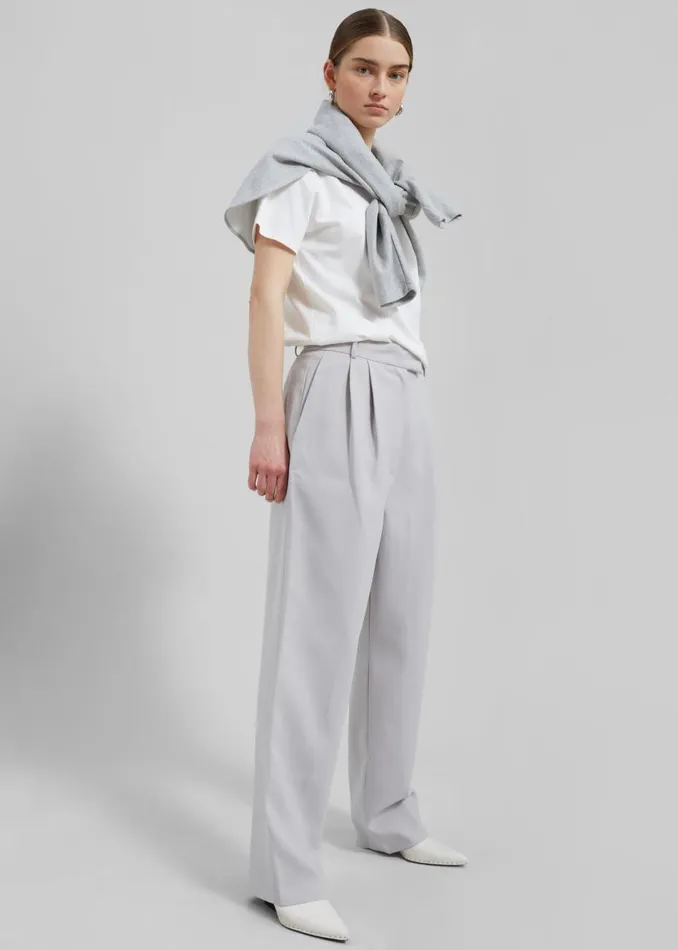 Women The Frankie Shop Bottoms Bea Pleated Suit Pants Grey