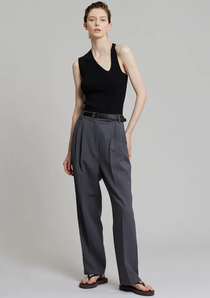 Women The Frankie Shop Bottoms Bea Suit Pants Charcoal