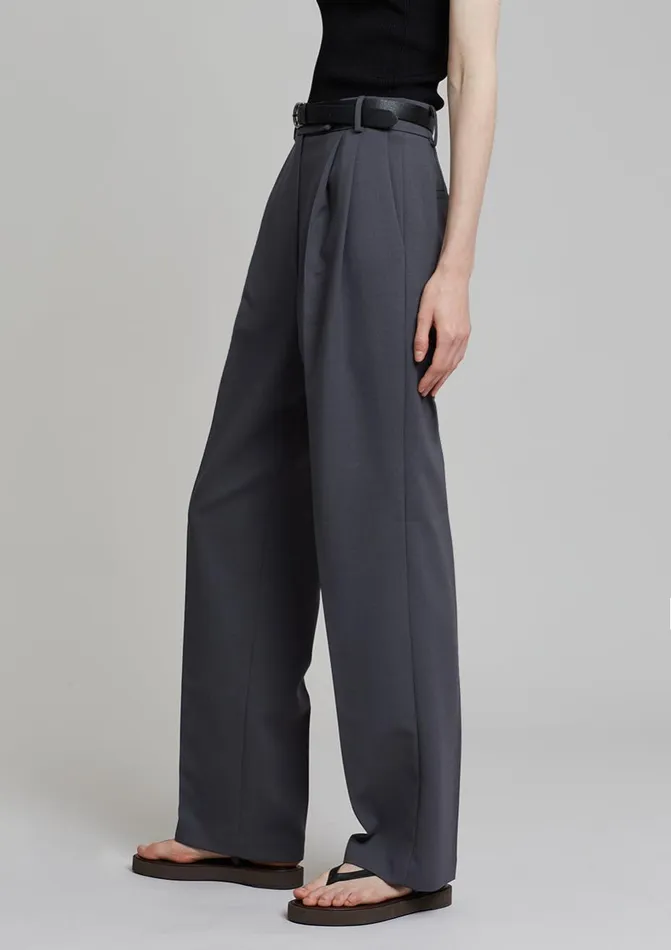 Women The Frankie Shop Bottoms Bea Suit Pants Charcoal