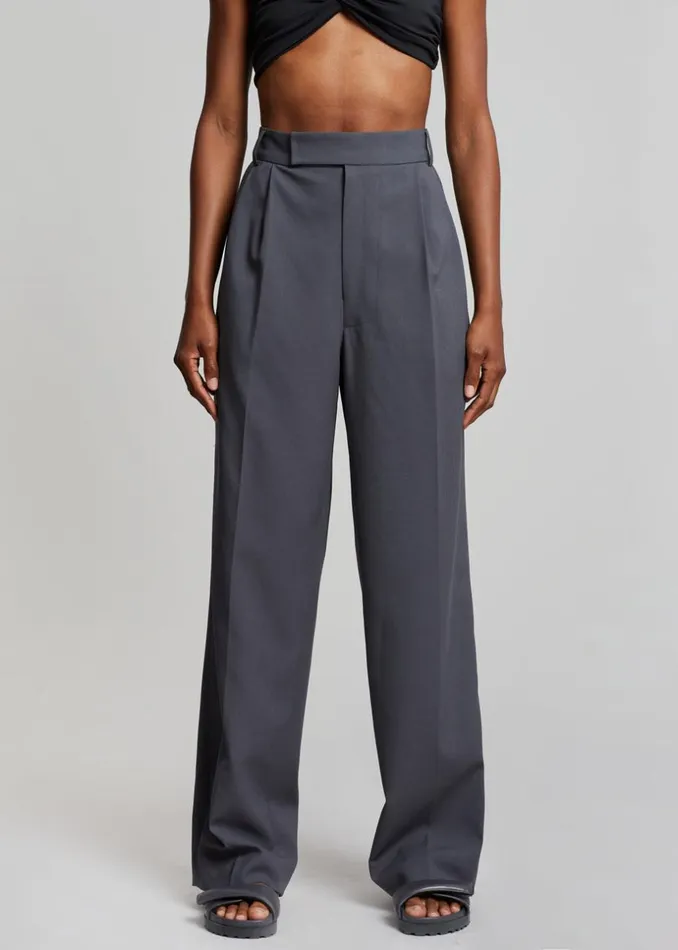 Women The Frankie Shop Bottoms Bea Suit Pants Charcoal