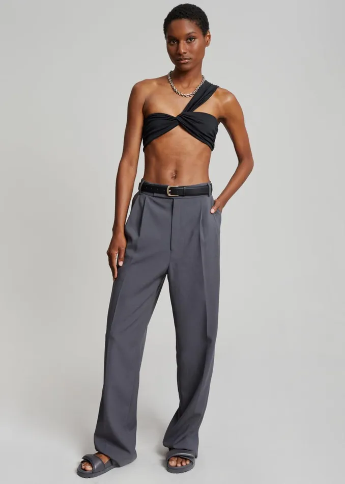 Women The Frankie Shop Bottoms Bea Suit Pants Charcoal