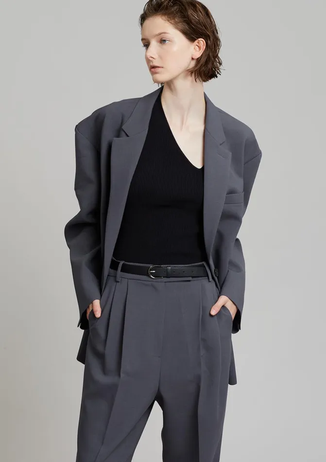 Women The Frankie Shop Bottoms Bea Suit Pants Charcoal