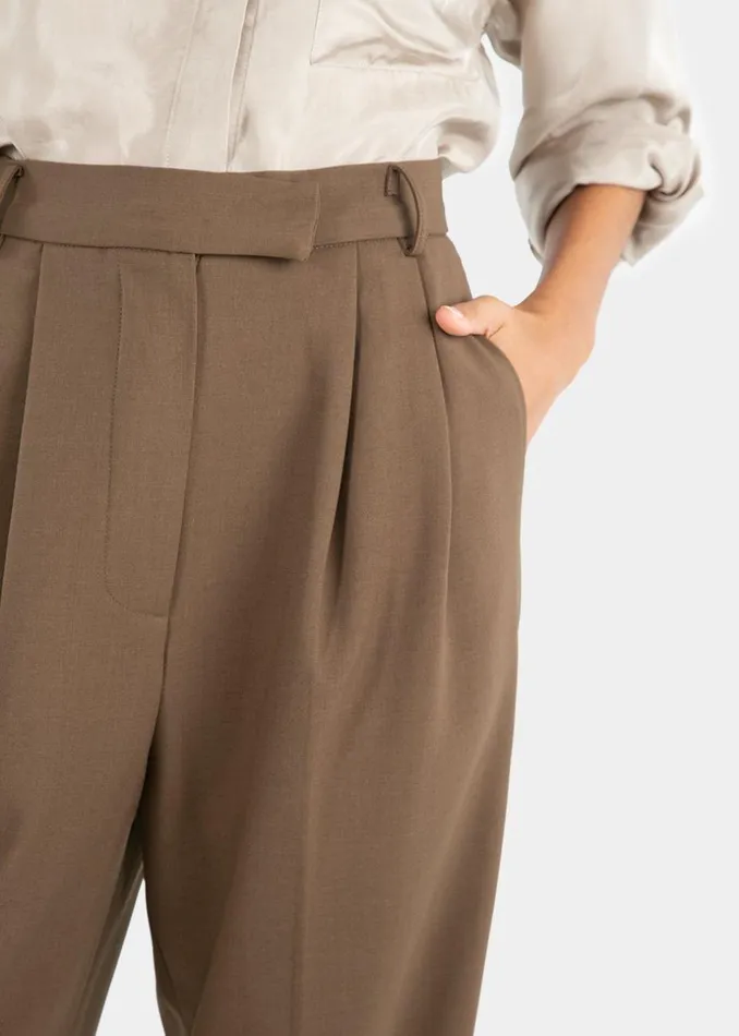 Women The Frankie Shop Bottoms Bea Suit Pants Chocolate