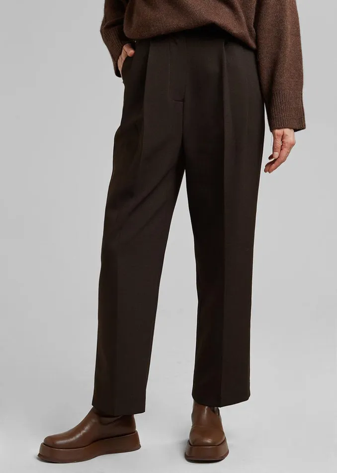 Women The Frankie Shop Bottoms Bea Suit Pants Dark Espresso