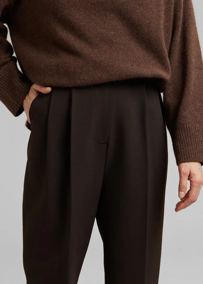 Women The Frankie Shop Bottoms Bea Suit Pants Dark Espresso