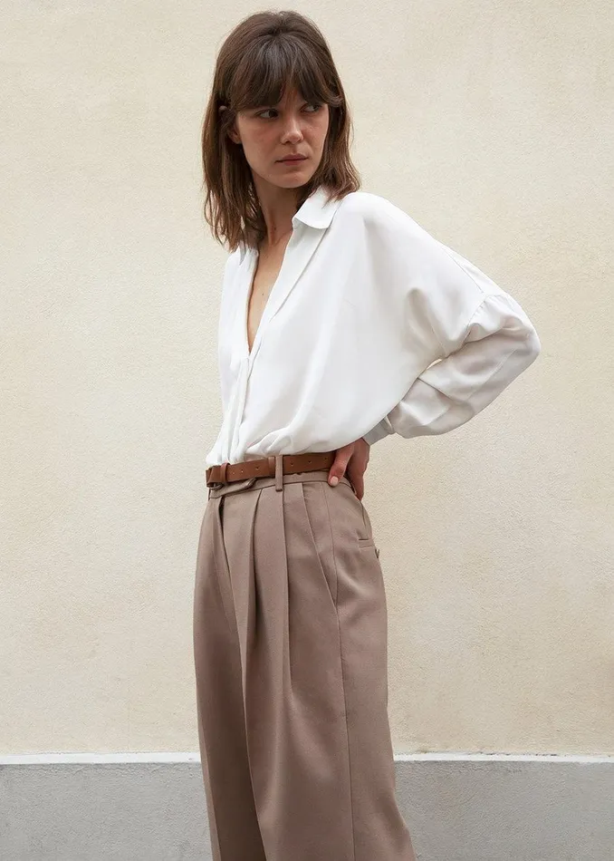 Women The Frankie Shop Bottoms Bea Suit Pants Latte