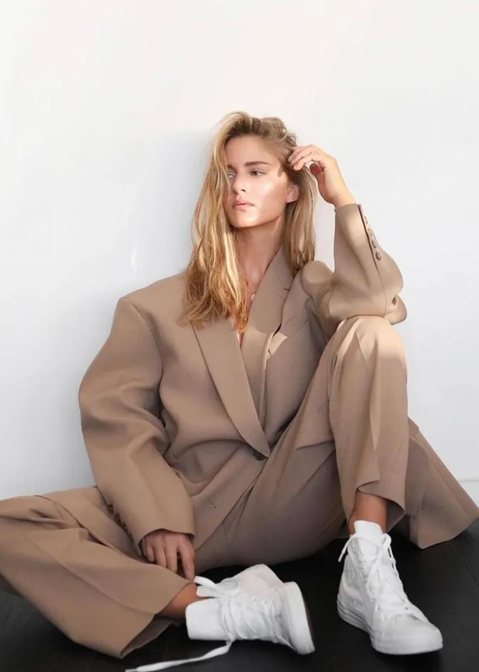 Women The Frankie Shop Bottoms Bea Suit Pants Latte