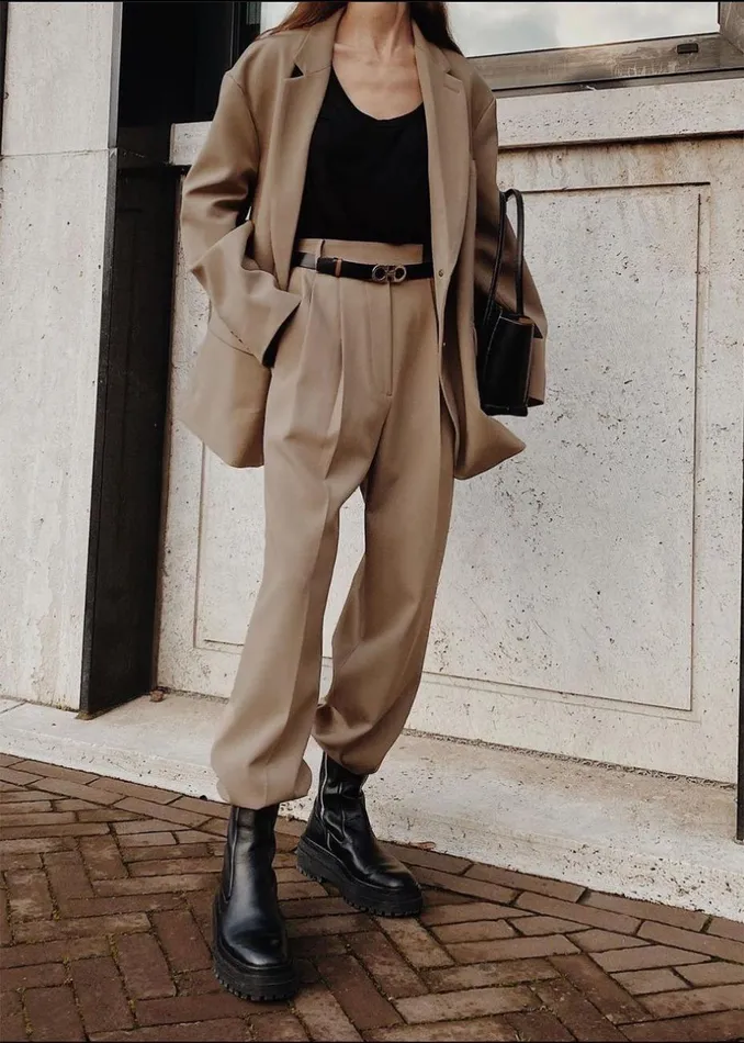 Women The Frankie Shop Bottoms Bea Suit Pants Latte