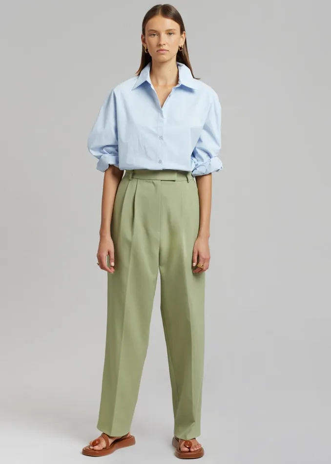 Women The Frankie Shop Bottoms Bea Suit Pants Sage