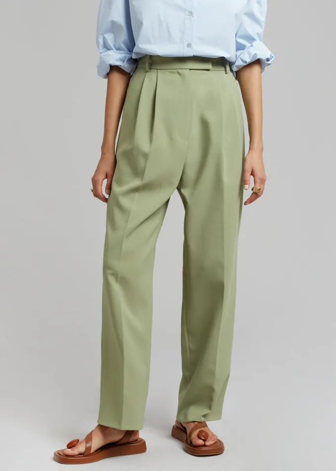 Women The Frankie Shop Bottoms Bea Suit Pants Sage