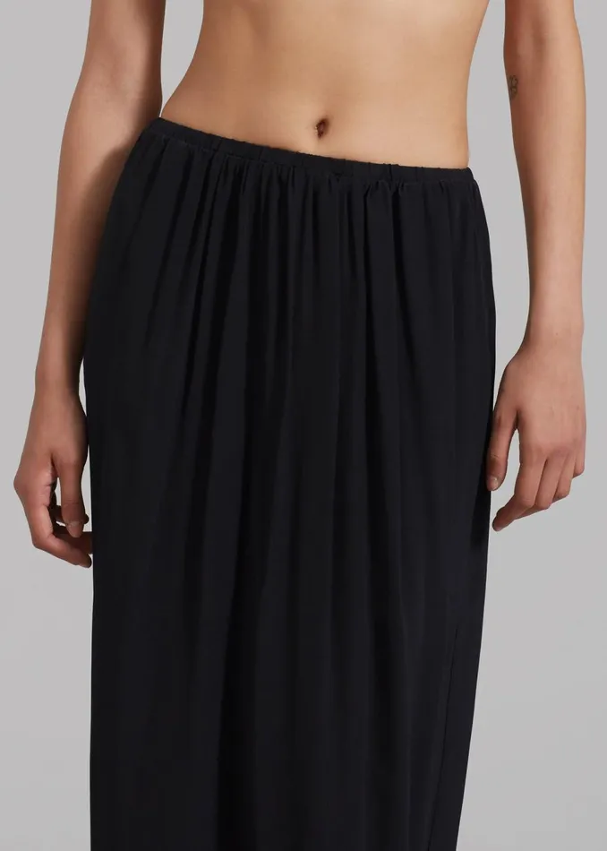 Women The Frankie Shop Bottoms Beare Park Silk Elastic Waist Skirt Black