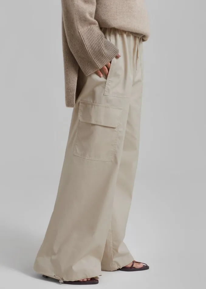 Women The Frankie Shop Bottoms Beaufille Ernst Cargo Pants Beige