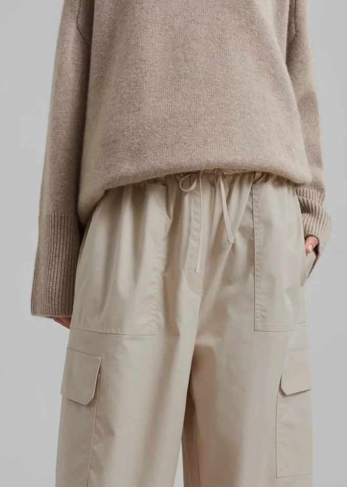 Women The Frankie Shop Bottoms Beaufille Ernst Cargo Pants Beige