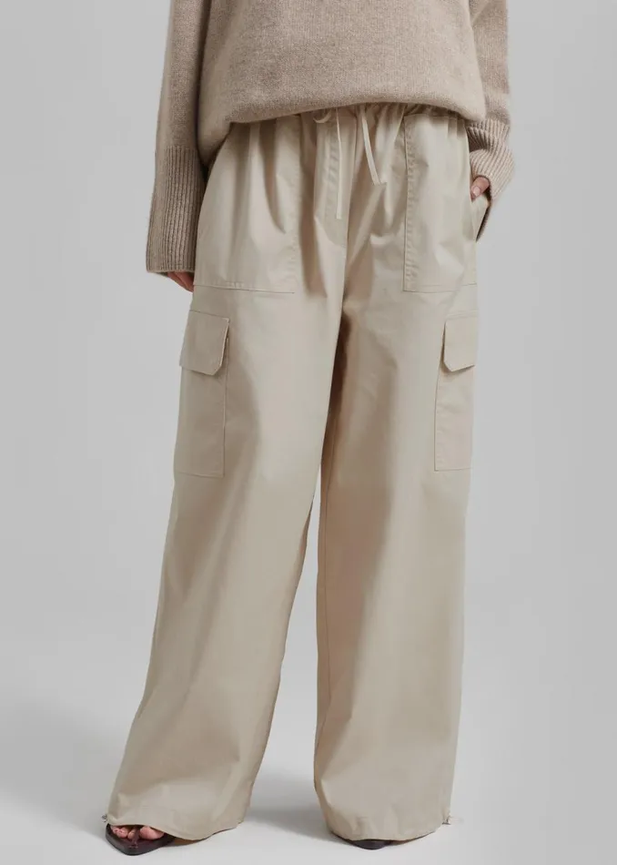 Women The Frankie Shop Bottoms Beaufille Ernst Cargo Pants Beige