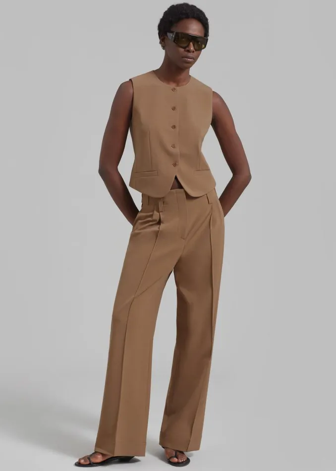 Women The Frankie Shop Bottoms Beaufille Ulla Trousers Camel