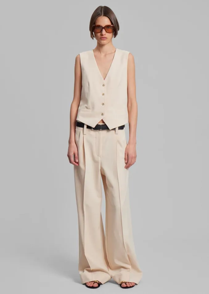 Women The Frankie Shop Bottoms Beaufille Ulla Trousers Parchment