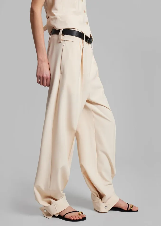 Women The Frankie Shop Bottoms Beaufille Ulla Trousers Parchment