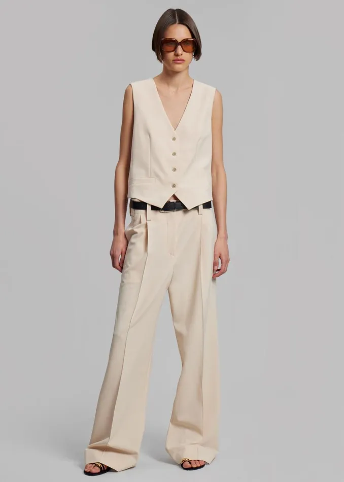 Women The Frankie Shop Bottoms Beaufille Ulla Trousers Parchment